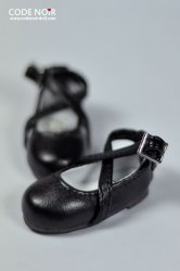 CYS000027 Black Cross Strap Mary Jane