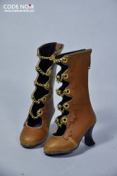 CLS000123 Brown x Golden Chain Boots (High Heel)