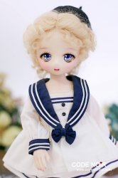 CYD000056 White x Navy Sailor Dress YoSD Ver.