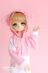 CMD000075 Pink Cat Hoodie Sweater Dress