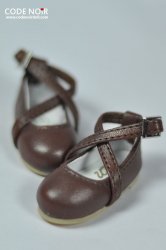 CYS000030 Chocolate Cross Strap Mary Jane