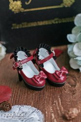 CMS000107 Red Frilly Ribbon Pumps (High Heel)
