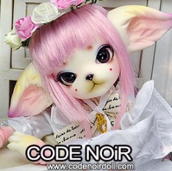 CODENOiR x DollZone Miss Kitty - White Rosy Kitten