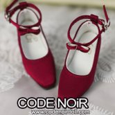 CMS000145 Wine Red Silk Ribbon Heels