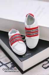 CBS000041 White Casual Shoes (Red Strap)