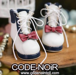 CYS000052 Navy/White Lolita Ankle Boots
