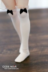 CAC000046 Black Ribbon/White Socks for 1/3, 1/4 dolls
