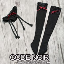 CAC000077 Black Garter Panty & Stockings for AP / Obitsu50