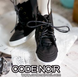 CBS000050 Black Zipper Casual Shoes