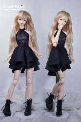 -COB000002 Black Chiffon Dress