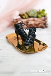 CMS000076 Black Lace Caged Heels