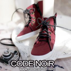 CBS000051 Burgundy Zipper Casual Shoes