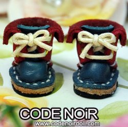 IOS000007 Crimson/Navy Fold Over Boots