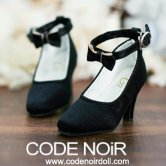 CMS000113 Black Silk Ribbon Heels