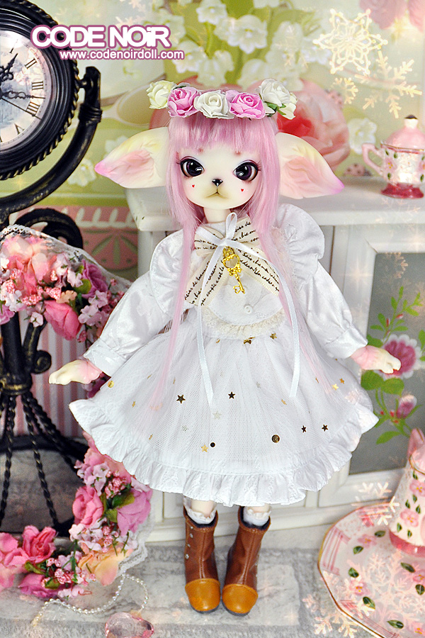 CODENOiR x DollZone Miss Kitty - White Rosy Kitten